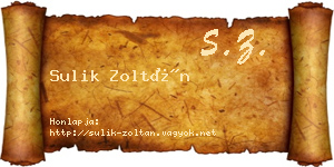 Sulik Zoltán névjegykártya